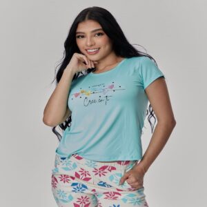 Pijama Dream Verde Floral– Ultra Suave